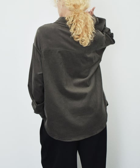 tops-02634　コーデュロイ オーバー シャツ　ベージュ　カーキ