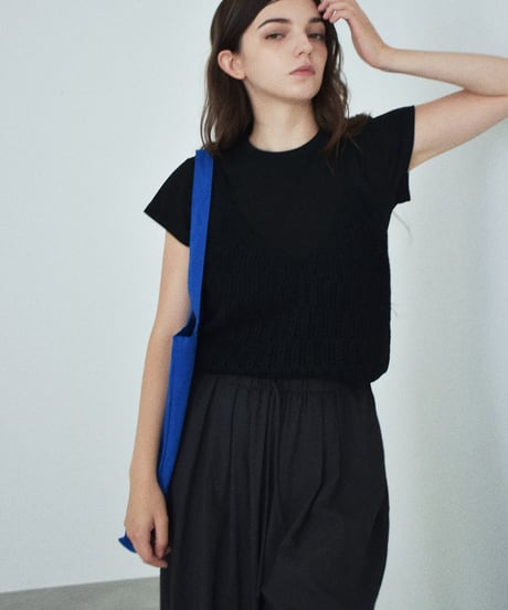 nh-knit-02386　ニットビスチェ　レッド　オフホワイト　グレー　ブラック