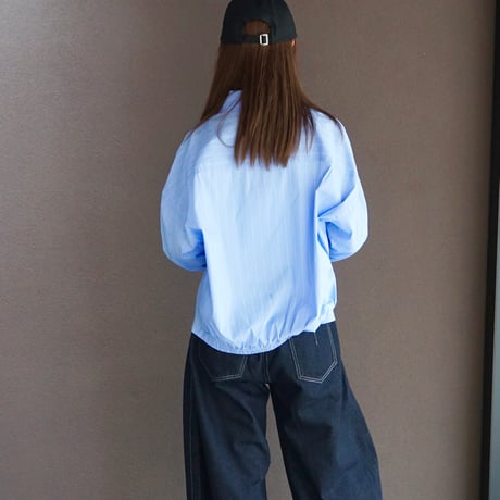 Three-quarter sleeve striped shirt