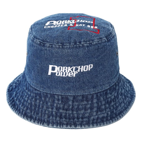 PORKCHOP GARAGE SUPLLY - P POWER DENIM BUCKET HAT