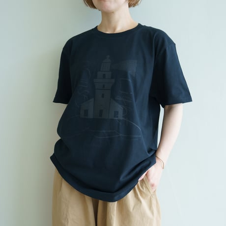 屋久島灯台 Tシャツ（black&black）S~XL【KIANU限定カラー】