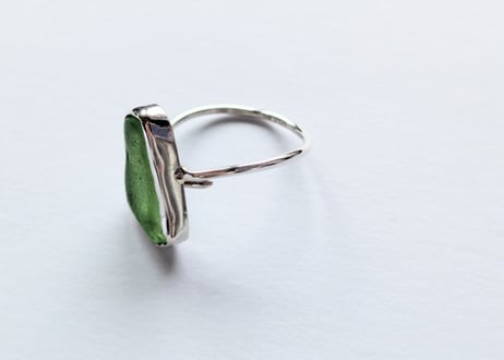 🇯🇵【JACKLOOSE】 *green* SEA GLASS/SILVER950リング
