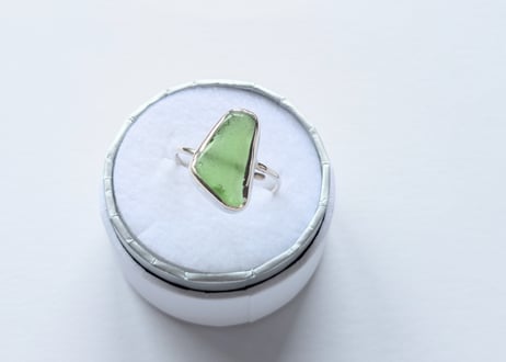 🇯🇵【JACKLOOSE】 *green* SEA GLASS/SILVER950リング