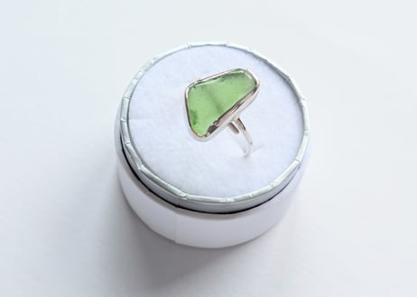 🇯🇵【JACKLOOSE】 *green* SEA GLASS/SILVER950リング
