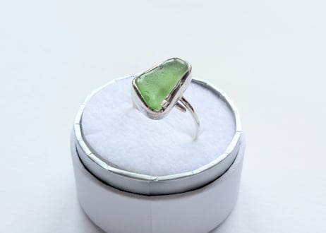 🇯🇵【JACKLOOSE】 *green* SEA GLASS/SILVER950リング