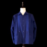 【9月下旬】【予約商品】【長袖】【 ESGS-04L-N 】【 REJILLADA ASA 】【 麻の葉柄 】【NAVY】【紺】