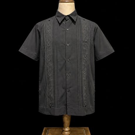 【半袖】【 ESGS-11S-B 】【 S/S GUAYABERA】【BLACK】 【黒】