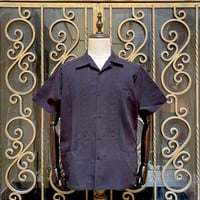 【9月下旬】【予約商品】【半袖】【 ESGS-04S-B 】【 S/S GUAYABERA 】【 REJILLADA ASA 】【 麻の葉柄 】【 BLACK 】【黒】