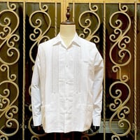 【長袖】【 ESG-01L-W 】【 L/S GUAYABERA 】【 REJILLADA 】【 WHITE 】【 白 】