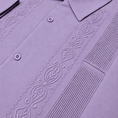 【2027年7月31日までにお届け】【受注生産】【長袖】【 ESG-01L-LA 】【 L/S GUAYABERA 】【 REJILLADA 】【 LAVENDER】