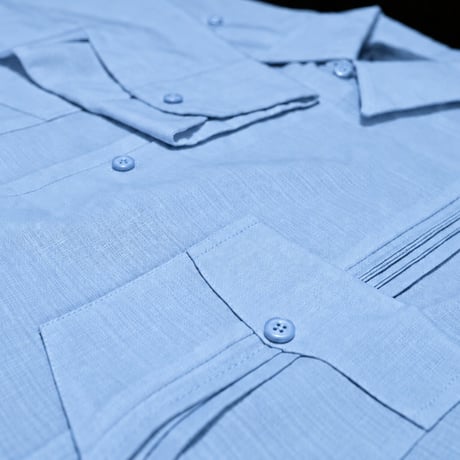 【ご注文日より１年以内にお届け】【受注生産】【長袖】【 ESG-40L-SA】【 L/S GUAYABERA 】【 CUBANA 】【SAX BLUE】 【サックスブルー】