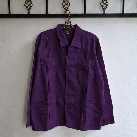 【ご注文日より１年以内にお届け】【受注生産】【長袖】【 ESG-40L-PU】【 L/S GUAYABERA 】【 CUBANA 】【PURPLE】 【紫】