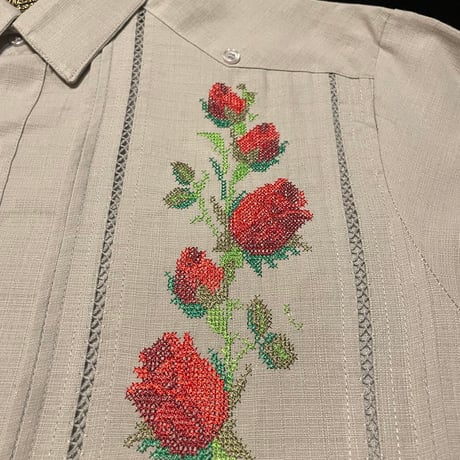 【ご注文日より１年以内にお届け】【受注生産】【長袖】【 ESG-W10L-GRR 】【 L/S GUAYAMISA 】【 ROSA 】【 GRAY x RED 】【 グレー x 赤 】