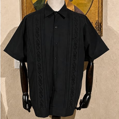 【9月下旬】【予約商品】【半袖】【 ESGS-11S-B 】【 S/S GUAYABERA】【BLACK】 【黒】