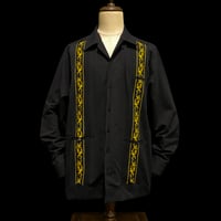 【1月〜2月】【予約商品】【長袖】【 ESG-38L-BG 】【 L/S GUAYAMISA 】【BLACK x GOLD】 【黒 x 金】