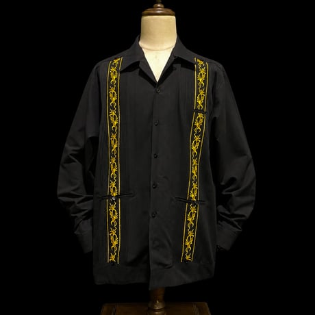 【1月〜2月】【予約商品】【長袖】【 ESG-38L-BG 】【 L/S GUAYAMISA 】【BLACK x GOLD】 【黒 x 金】