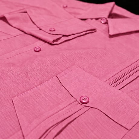 【ご注文日より１年以内にお届け】【受注生産】【長袖】【 ESG-40L-RP】【 L/S GUAYABERA 】【 CUBANA 】【ROSE PINK】 【ローズピンク】