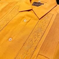 【ご注文日より１年以内にお届け】【受注生産】【 半袖 】【 ESG-01S-MU 】【 S/S GUAYABERA 】【 REJILLADA 】【 MUSTARD 】【 マスタード 】