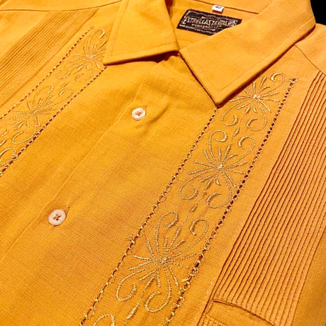 【ご注文日より１年以内にお届け】【受注生産】【 半袖 】【 ESG-01S-MU 】【 S/S GUAYABERA 】【 REJILLADA 】【 MUSTARD 】【 マスタード 】