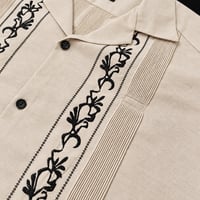 【ご注文日より１年以内にお届け】【受注生産】【ESG-20S-MUB】【REJILLADA 】【S/S GUAYABERA】【L.BEIGExBLACK】 【ライトベージュx黒】