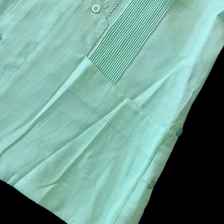 【長袖】【 ESG-01L-LI 】【L/S GUAYABERA】【 REJILLADA 】【LIME 】【ライム】