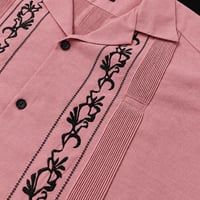 【ご注文日より１年以内にお届け】【受注生産】【ESG-20S-RPB】【REJILLADA 】【S/S GUAYABERA】【ROSEPINK xBLACK】 【ローズピンクx黒】