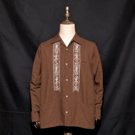 【ご注文日より１年以内にお届け】【受注生産】【長袖】【 ESG-01L-BRW 】【【 REJILLADA 】【 BROWN x WHITE 】【 茶色x 白】