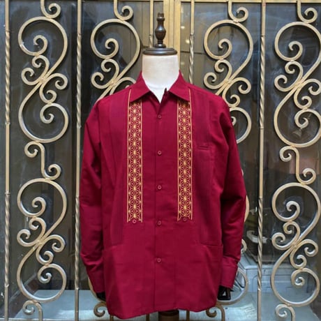 【9月下旬】【予約商品】【長袖】【 ESGS-04L-BUG 】【 REJILLADA ASA 】【 麻の葉柄 】【BURGUNDYxGOLD】【臙脂(えんじ)色x金】