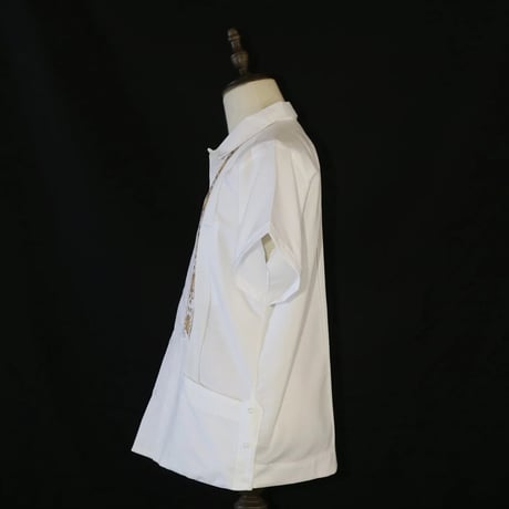 【ご注文日より１年以内にお届け】【受注生産】【半袖】【 ESG-01S-WG 】【 S/S GUAYABERA 】【 REJILLADA 】【 WHITE x GOLD 】【 白 x 金 】