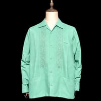 【長袖】【 ESG-01L-LI 】【L/S GUAYABERA】【 REJILLADA 】【LIME 】【ライム】