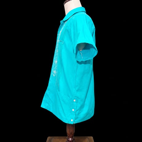 【ご注文日より１年以内にお届け】【受注生産】【半袖】【 ESG-01S-TQW 】【S/S REJILLADA】【TURQUOISE x WHITE】 【ターコイズ x 白】