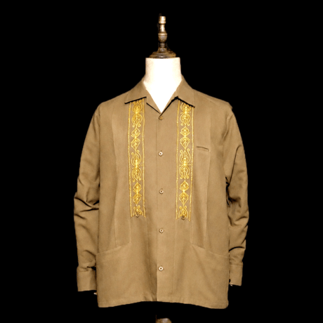 【9月下旬】【予約商品】【長袖】【 ESG-01L-KHG 】【 L/S GUAYABERA 】【 REJILLADA 】【 KHAKI x GOLD 】【カーキ x 金】