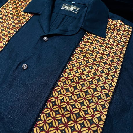 【半袖】【 ESGP-09-7S-B 】【リネン】【LINEN 100%】【 S/S FRONT PANEL SHIRTS 】【 VINTAGE BATIK 】