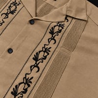 【ご注文日より１年以内にお届け】【受注生産】【ESG-20S-KHB】【REJILLADA 】【S/S GUAYABERA】【KHAKIxBLACK】 【カーキx黒】