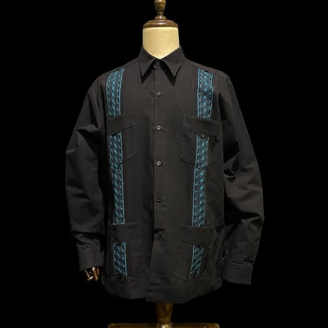 【1月〜2月】【予約商品】【長袖】【 ESGS-13L-BJA】【 L/S CUBANA ASA 】【BLACKx JADE 】 【黒x翡翠】
