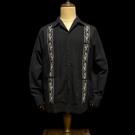 【1月〜2月】【予約商品】【長袖】【 ESG-38L-BS 】【 L/S GUAYAMISA 】【BLACK x SILVER】 【黒 x 銀】
