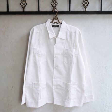 【ご注文日より１年以内にお届け】【受注生産】【長袖】【 ESG-40L-W】【 L/S GUAYABERA 】【 CUBANA 】WHITE】 【白】