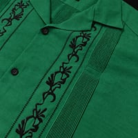 【ご注文日より１年以内にお届け】【受注生産】【ESG-20S-GREB】【REJILLADA 】【S/S GUAYABERA】【GREENxBLACK】 【緑x黒】
