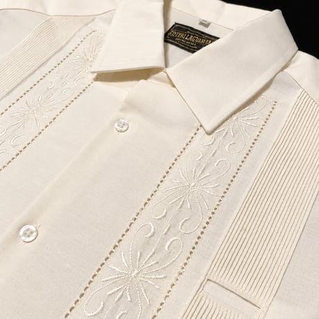 【ご注文日より１年以内にお届け】【受注生産】【半袖】【 ESG-01S-OF 】【 S/S GUAYABERA 】【 REJILLADA 】【 OFF WHITE 】【 オフホワイト 】