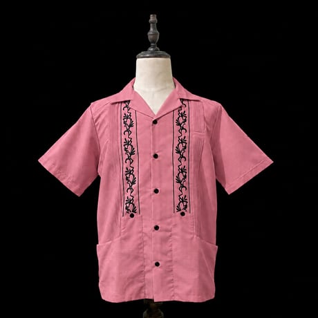【ご注文日より１年以内にお届け】【受注生産】【ESG-20S-RPB】【REJILLADA 】【S/S GUAYABERA】【ROSEPINK xBLACK】 【ローズピンクx黒】