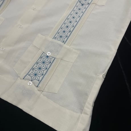 【1月〜2月】【予約商品】【長袖】【 ESGS-13L-OFJA 】【 L/S CUBANA ASA 】【OFF WHITEx JADE 】 【オフホワイトx翡翠】