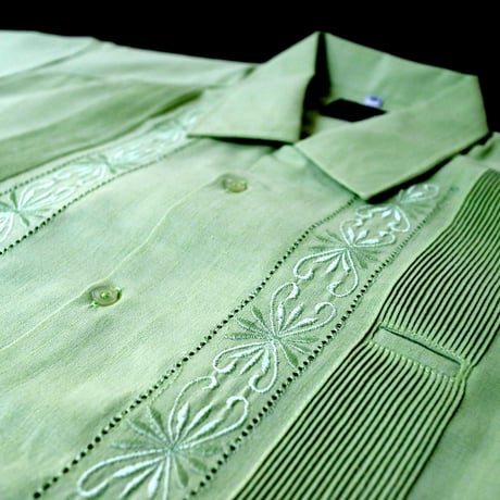 【ご注文日より１年以内にお届け】【受注生産】【半袖】【 ESG-01S-PIS 】【 S/S GUAYABERA 】【 REJILLADA 】【 PISTACHIO 】【ピスタチオ】
