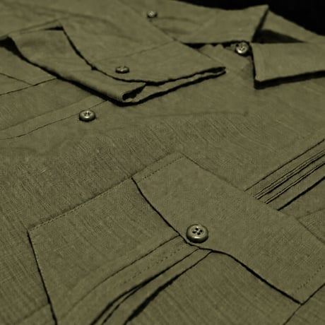 【ご注文日より１年以内にお届け】【受注生産】【長袖】【 ESG-40L-OL】【 L/S GUAYABERA 】【 CUBANA 】【OLIVE】 【オリーブ】