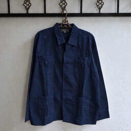 【ご注文日より１年以内にお届け】【受注生産】【長袖】【 ESG-40L-N】【 L/S GUAYABERA 】【 CUBANA 】【NAVY】 【紺色】