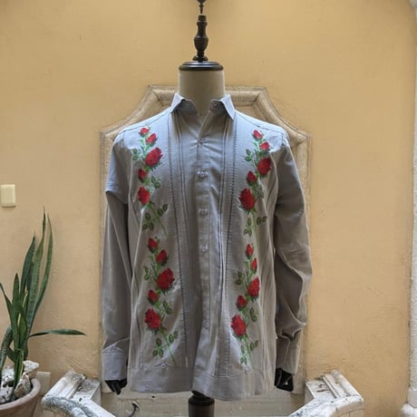 【ご注文日より１年以内にお届け】【受注生産】【長袖】【 ESG-W10L-GRR 】【 L/S GUAYAMISA 】【 ROSA 】【 GRAY x RED 】【 グレー x 赤 】