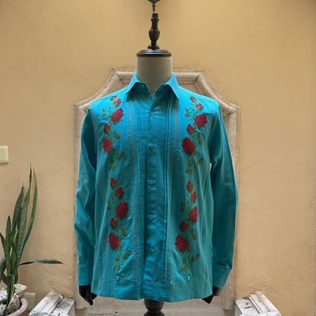 【ご注文日より１年以内にお届け】【受注生産】【長袖】【 ESG-W10L-TQR 】【 L/S GUAYAMISA 】【 ROSA 】【 TURQUOISE x RED 】【 ターコイズ x 赤 】