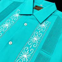 【ご注文日より１年以内にお届け】【受注生産】【半袖】【 ESG-01S-TQW 】【S/S REJILLADA】【TURQUOISE x WHITE】 【ターコイズ x 白】
