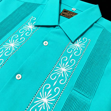【ご注文日より１年以内にお届け】【受注生産】【半袖】【 ESG-01S-TQW 】【S/S REJILLADA】【TURQUOISE x WHITE】 【ターコイズ x 白】