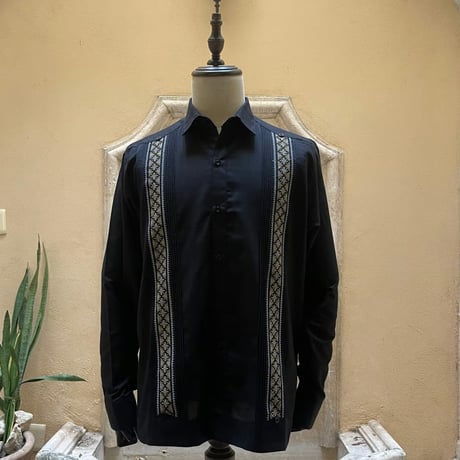 【長袖】【 ESG-37L-BG 】【クロス 】【 L/S GUAYAMISA 】【 CRUZ 】【BLACKx GOLD 】【 黒 x 金】