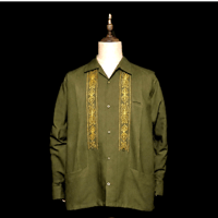 【9月下旬】【予約商品】【長袖】【 ESG-01L-OLG 】【 L/S GUAYABERA 】【 REJILLADA 】【 OLIVE x GOLD 】【オリーブ x 金】